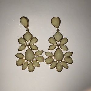 Brands new white and gold real earrings